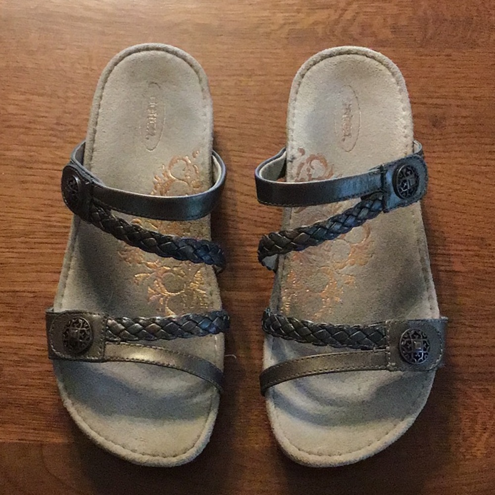 Aetrex Janey Braided Sandals Slide Size 8 EUR 38